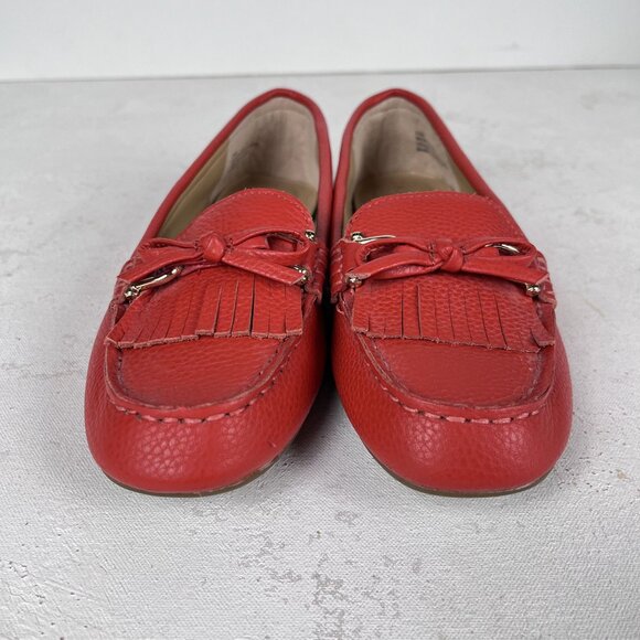 Talbots Womens Everson Tasseled Red Leather Driving Flats Sz 6.5 - Picture 10 of 10